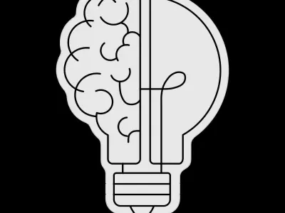 Lightbulb Brain Neon Sign 3D model