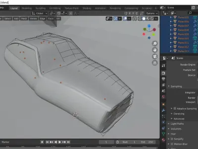 Sci fi Car Low-poly 3D model