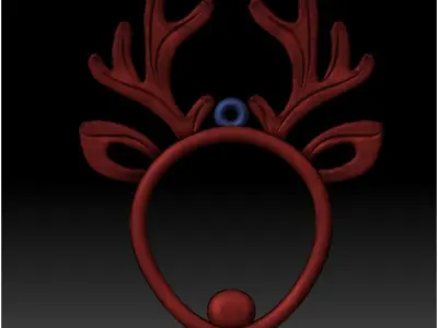 Printable Minimalist Reindeer  pendant Head Ornament  3D print model
