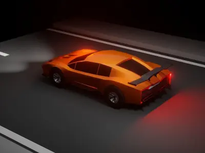 Sports Car - Lowpoly Low-poly 3D model
