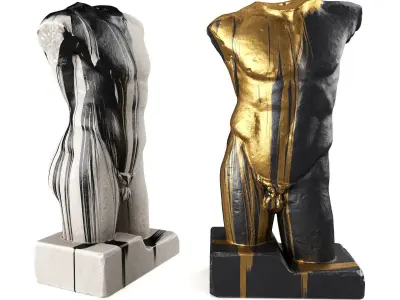 Diadumenos bleeding torso Low-poly 3D model