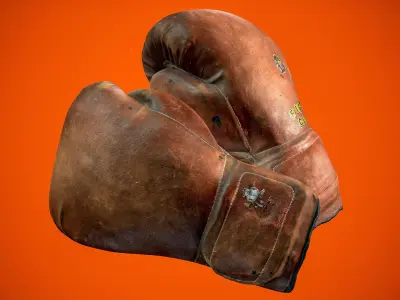 Vintage Boxing Gloves Low-poly 3D model