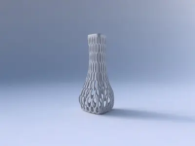 Vase puffy triangle with bubble grid lattice 3D print model