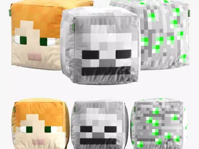 minecraft ottoman set 003 3D model