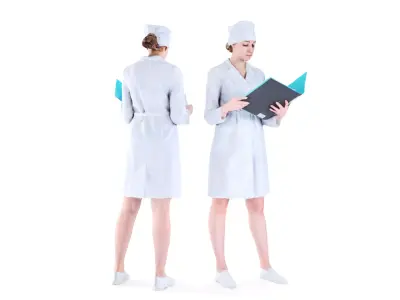 Medical nurse 75 Low-poly 3D model