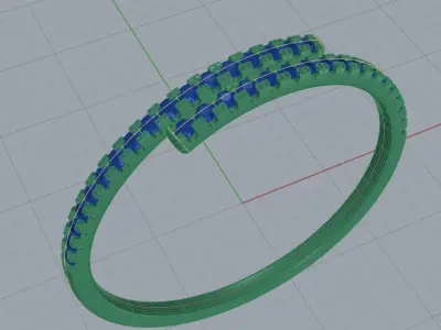 Diamond Bypass Open Stackable Ring Bridal Wedding Zircon Band 3D print model