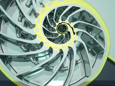 Nautilus shell metal sculpture low poly Low-poly 3D model