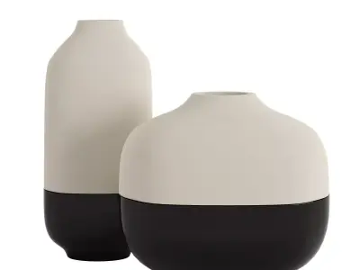 Two tone ceramic design vase 3D model
