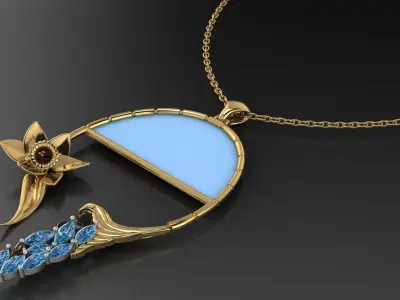 Narcissus pendant 3D print model