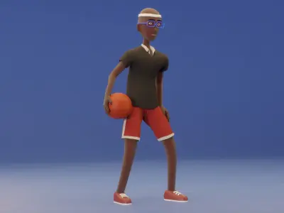 Basketball players Pack - fully rigged Low-poly 3D model