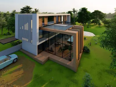 Jungel modern villa 3D model