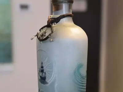 Vintage Nautical Bottle Low-poly 3D model