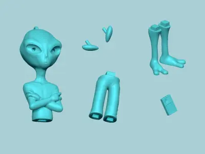 Alien Keychain V2 - Complete Body Funny Gift 3D print model