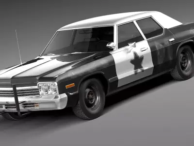 Dodge Monaco 1974 Bluesmobile 3D model