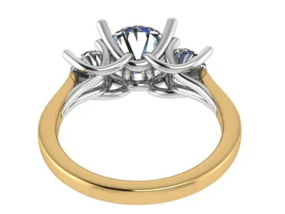 3 Stone Diamond Ring 0788 3D print model