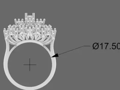 hearth ring with explosion of stones 3D print model