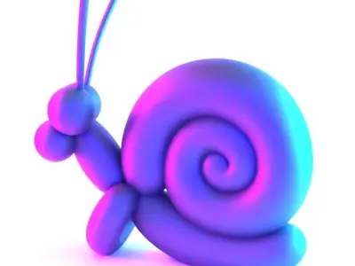 Green Snail Balloon Decoration Props Second Life toy 3D print model