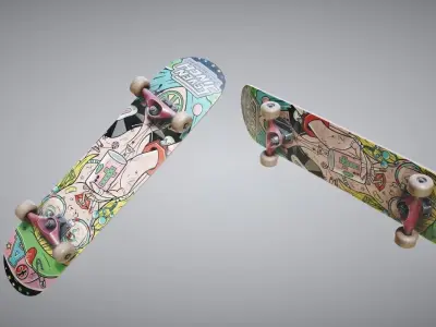 Skateboard two skateboards 3D model