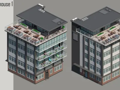 low poly house 1 Low-poly 3D model