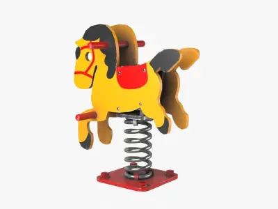 Spring horse Low-poly 3D model