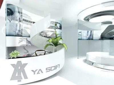 Futuristic Automotive Showroom 3D model