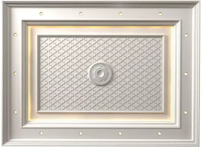 Coffered arabic ceiling with illumination in oriental style  3D model