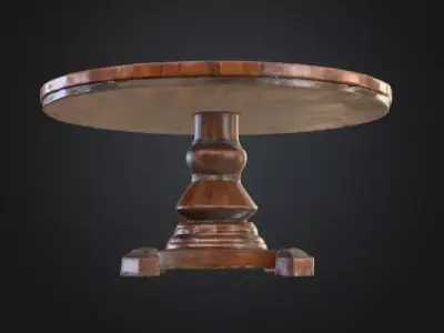 Ornate Chess Table Low-poly 3D model