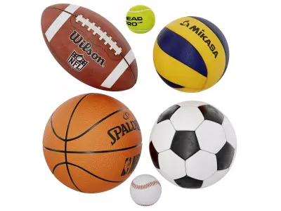 Sports balls 3D model buy