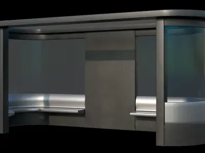 Game Ready Bus Stop 24 Low-poly 3D model