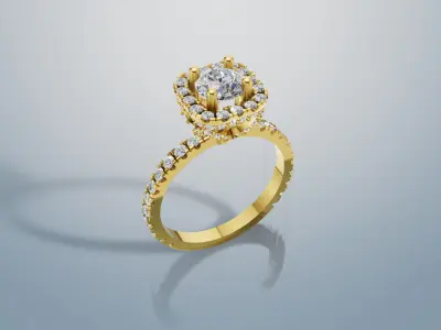 Engagement Ring 3d model C48 3D print model 3D print model