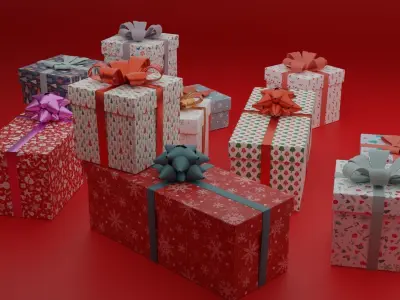 Gift Boxes Christmas 3D model