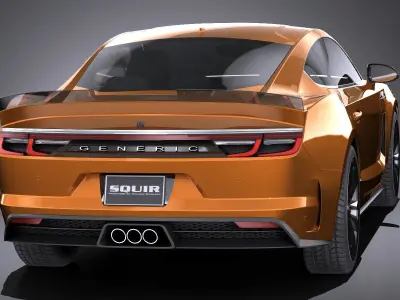 LowPoly Generic Muscle Car v2 2018 3D model