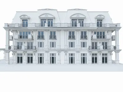 Luxury Hotel Building 02  Low-poly 3D model