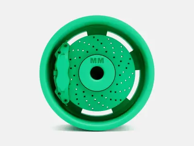 15x8 Pacer Supreme Wheel and Brake 3D print model