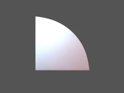 Quarter Circle v1 004 Low-poly 3D model