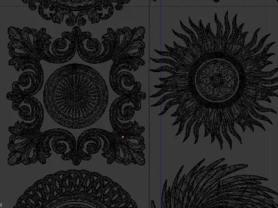 Collection of mirrors 3D model 01 3D model