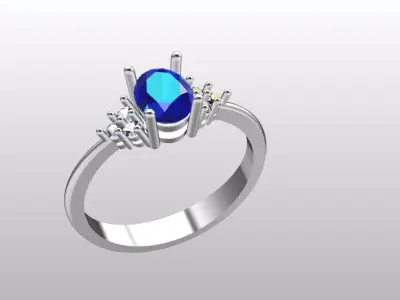 oval minimal solitaire 3D print model