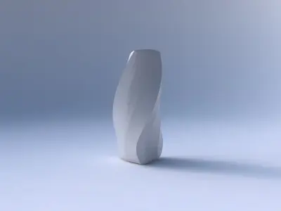 Vase curved tipping triangle with bands 3D print model