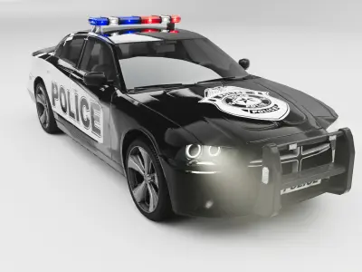 Realistic Police Car 3D Model Low-poly 3D model