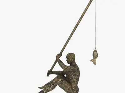  fisherman is cast iron with a bronze finish 3D model