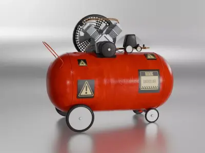 Air compressor Low-poly 3D model