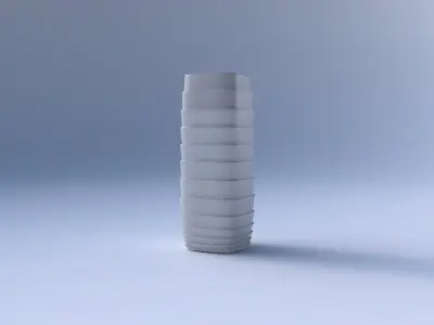 Vase quadratic tall with horizontal layers 3D print model