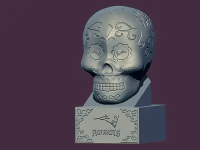 NFL NEW ENGLAND PATRIOTS SUGAR SKULL STATUE - 3D PRINT 3D print model