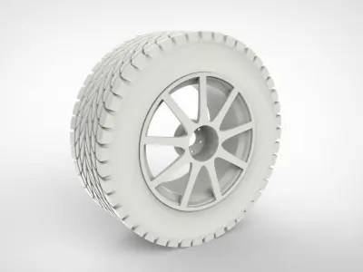 High Poly Car wheel 3D model