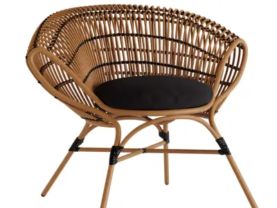 Aro Outdoor Lounge Chair With Black Cushion 3D model