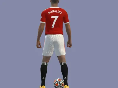 3D Rigged Cristiano Ronaldo Manchester United Low-poly 3D model