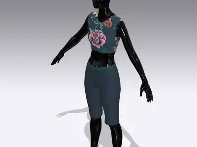  Woman Cloth Dress Low-poly 3D model