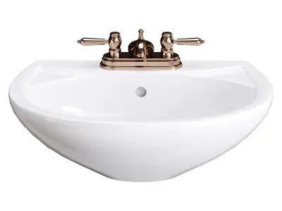 Ondine Pedestal white washbasin 3D model