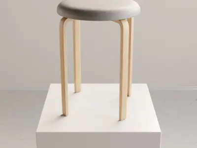 Modern Concrete Stool for Architecture Low-poly 3D model