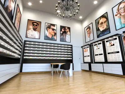 Optical Store - Interior design 3D model